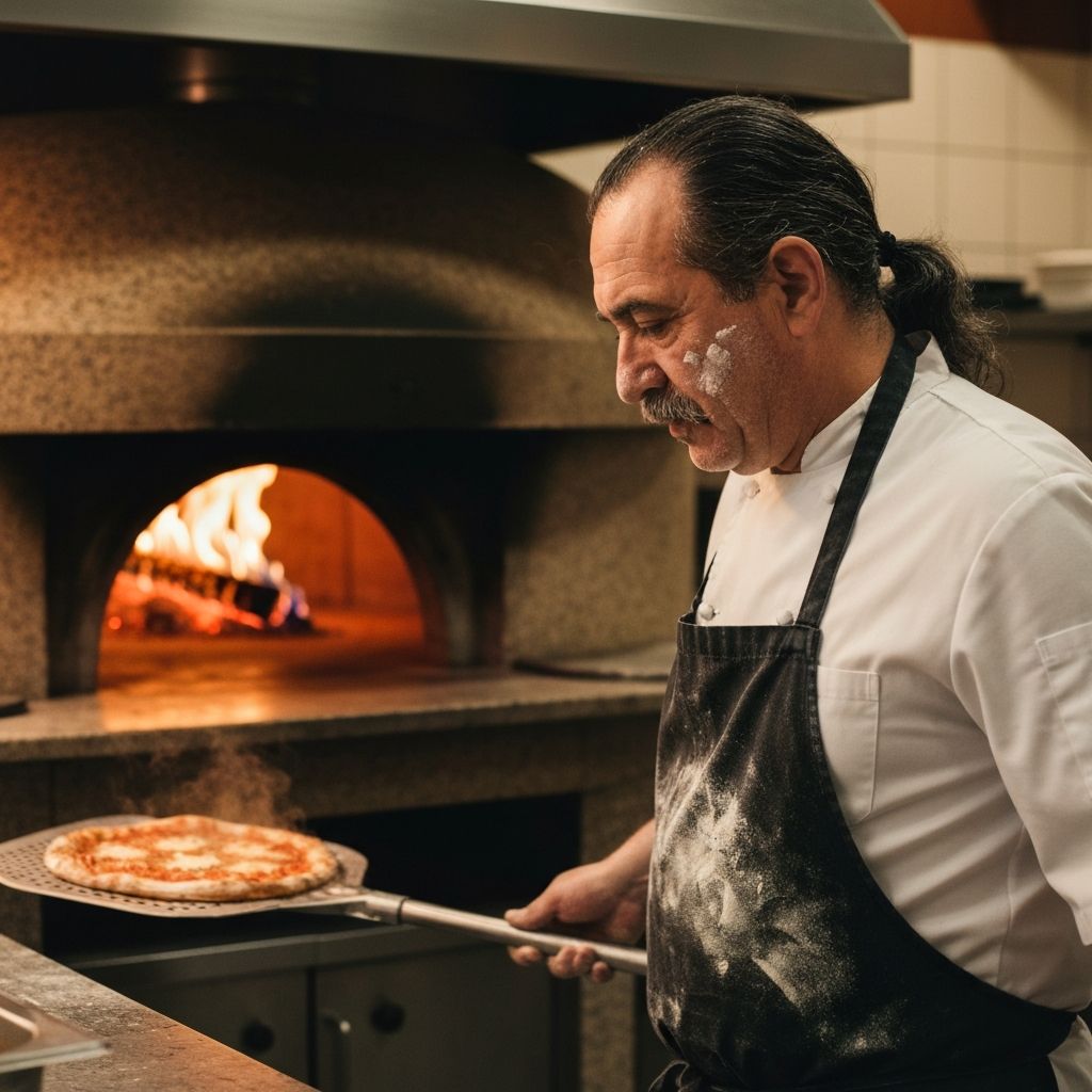 Pizza chef preparing dough